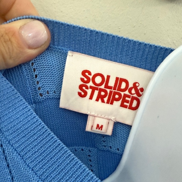 Solid and Striped French Blue Basketweave Knit Two-Piece Set - Picture 7 of 7